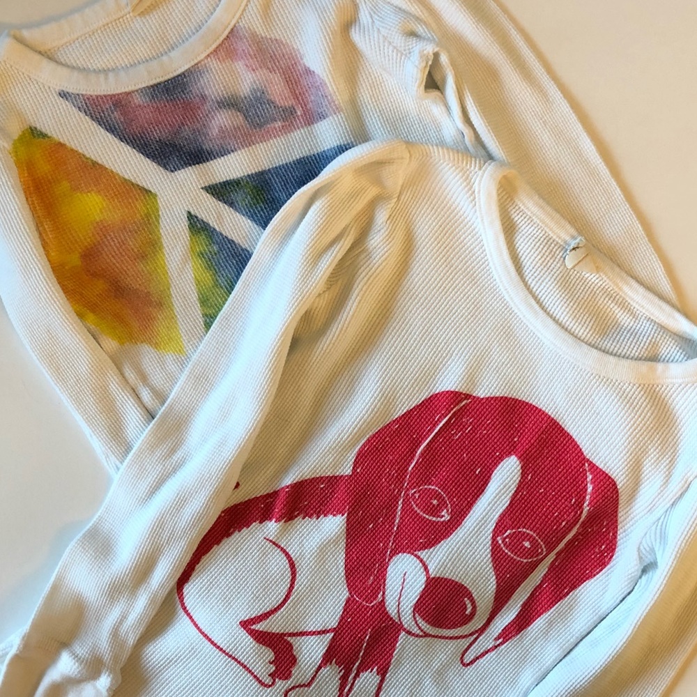Bundle of 2 Waffle Weave Shirts - Girls Size 8